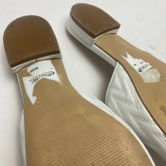 VALENTINO Afrodite Logo Quilted Leather Slip-on Sandals Size 7